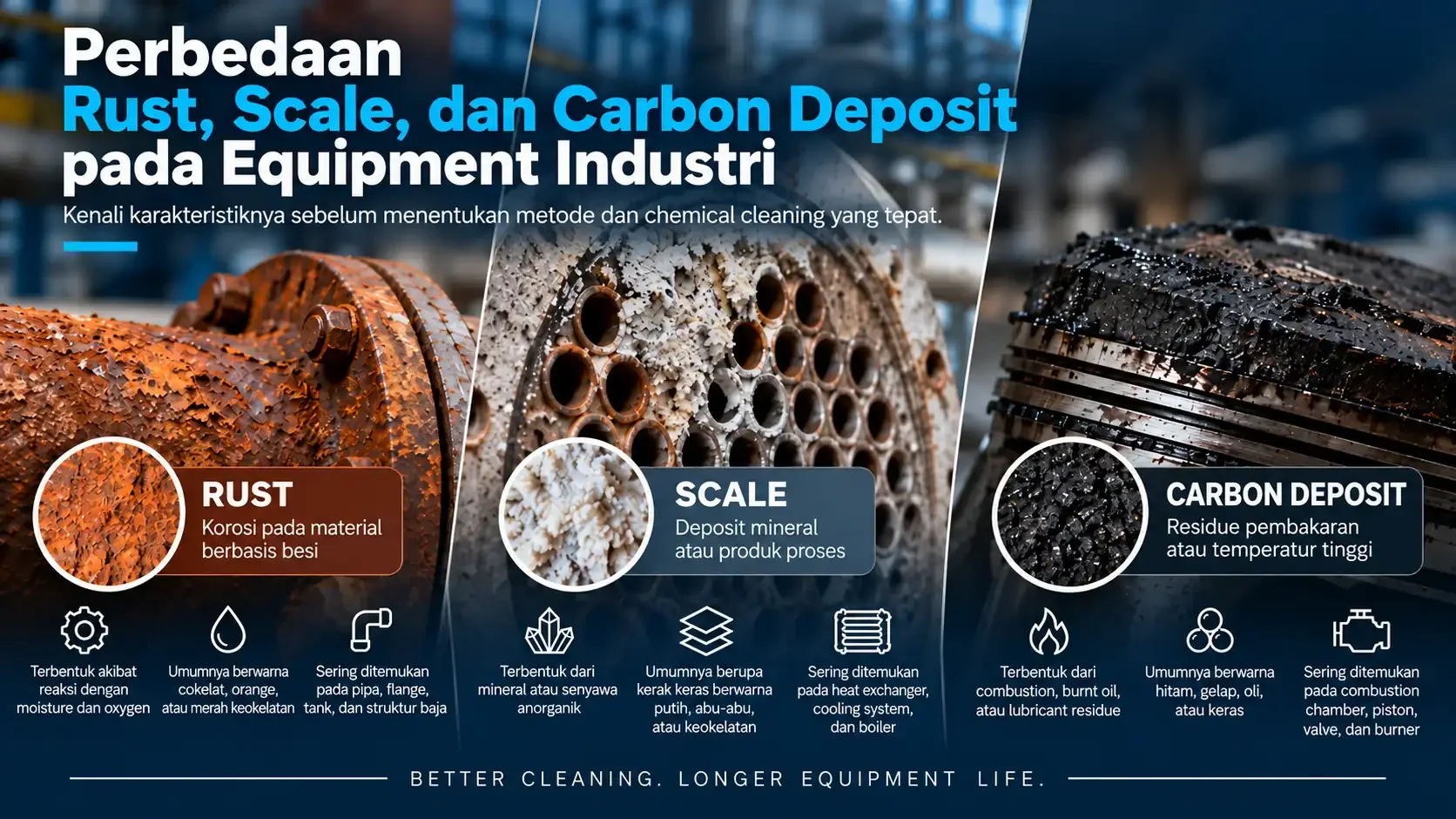 Perbedaan Rust, Scale, dan Carbon Deposit pada Equipment Industri