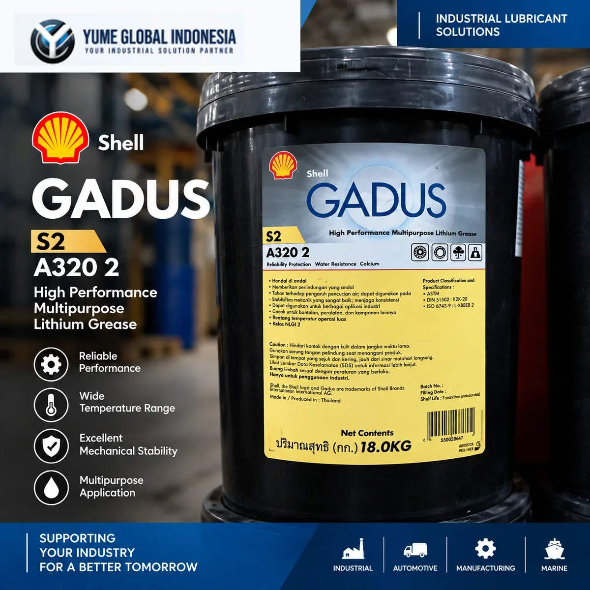 Shell Gadus S2 A320 2 – Wire Rope & Open Gear Grease